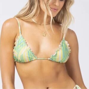 L*space Maggie Triangle Bikini Top Over the Edge Large New
